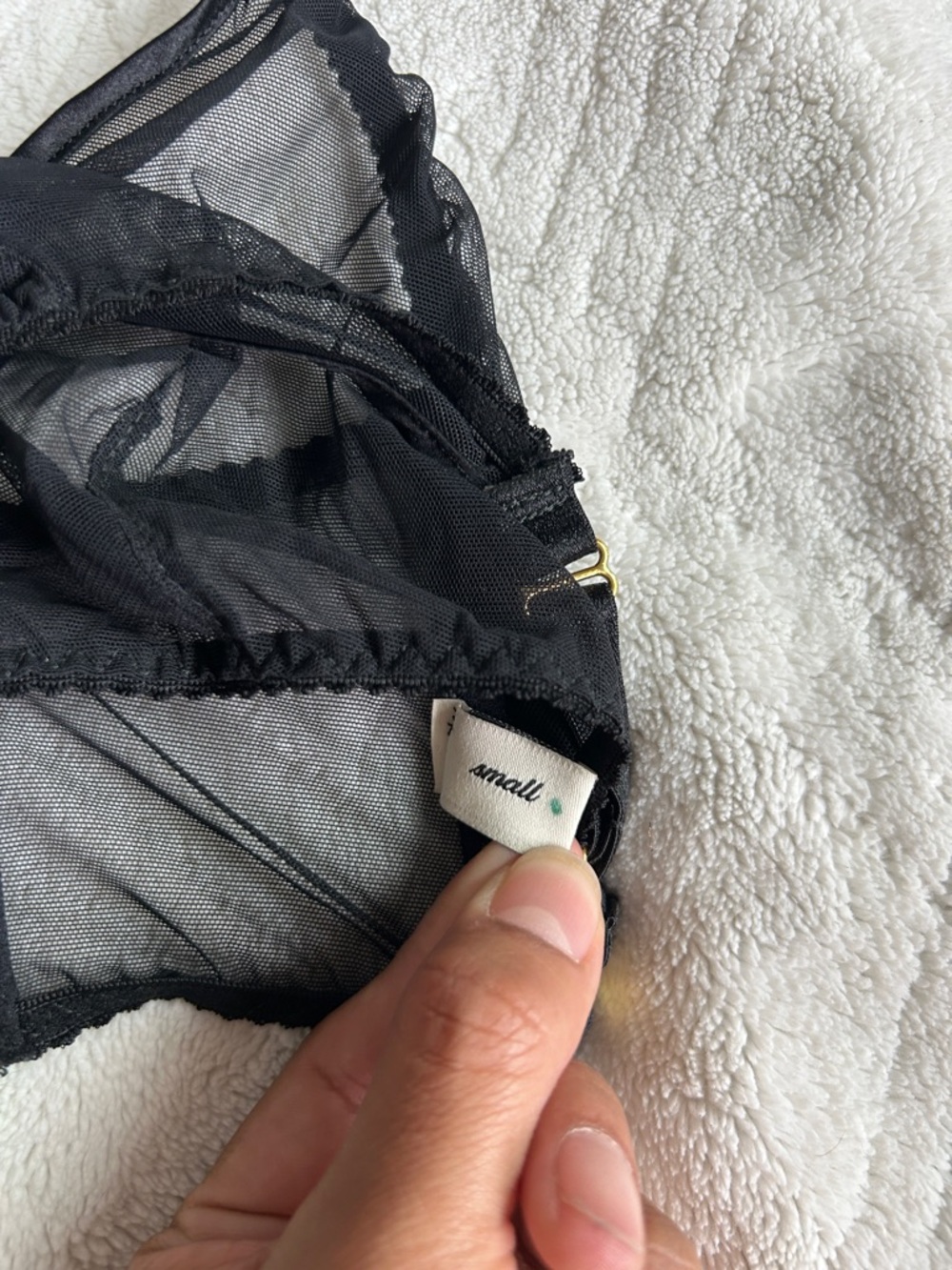 Bordelle. ART DECO MESH WRAP BRA BLACK in Small - Picture 6 of 9